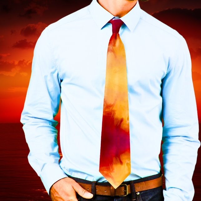 Corbata de cuello naranja óxido de acuarela abstra (Modern Abstract Watercolor Rust Orange Neck Tie)
