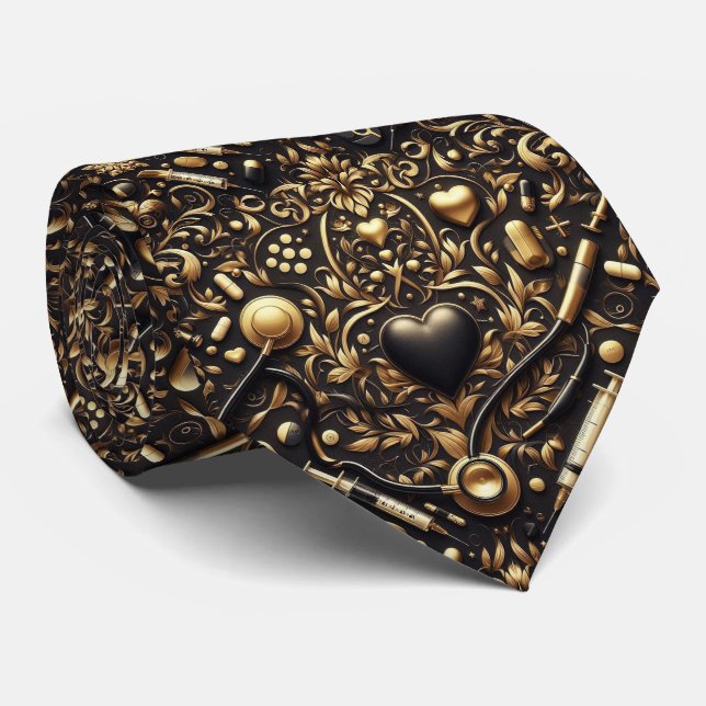 Corbata de cuello para médico | Corbata para profe (Enrollado)
