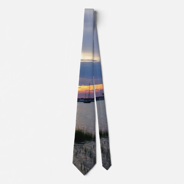 Corbata de cuello puesta de sol en Folly Harbor (Anverso)