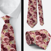 Corbata de cuello rosa malva con tonos rojos inten
