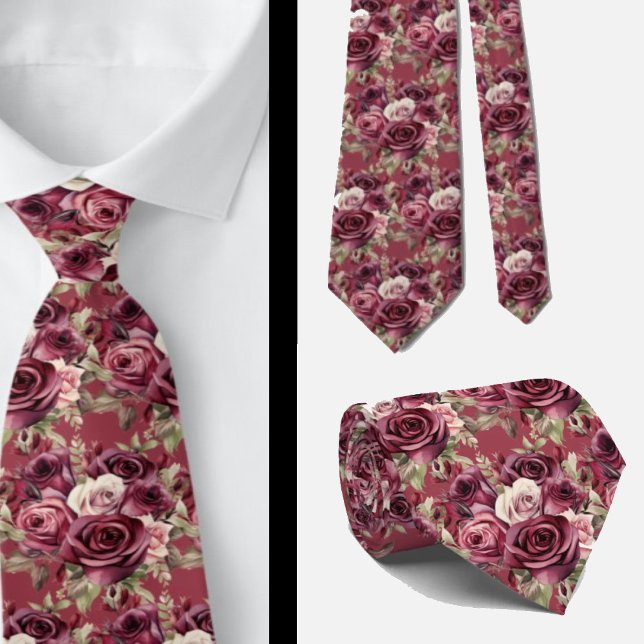 Corbata de cuello rosa malva rojizo profundo de Bo (Subido por el creador)