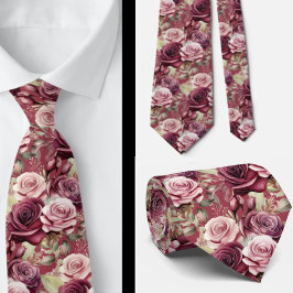 Corbata de cuello rosa malva rubor rosas rojo prof