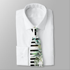 corbata de cuello verde del teclado del piano
