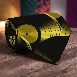 Corbata de cultura popular de discos de vinilo ret