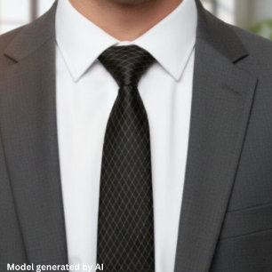 Corbata de diamantes negra y dorada elegante