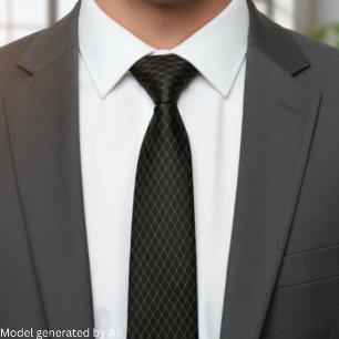 Corbata de diamantes negra y dorada elegante