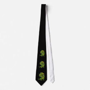 Corbata de dibujos animados de dragón verde