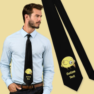 Corbata de dibujos animados de pájaro amarillo