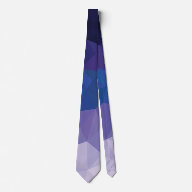 Corbata de diseño poligonal azul para hombres. (Anverso)