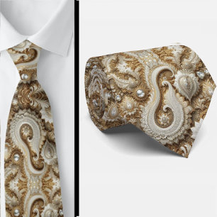 Corbata de encaje de flores Paisley con diamantes
