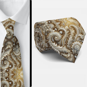 Corbata de encaje paisley con diamantes de glamour