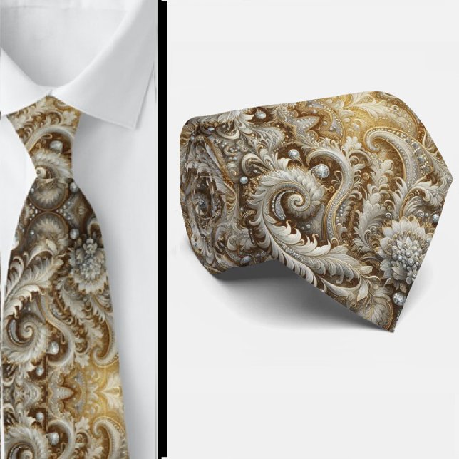 Corbata de encaje paisley con diamantes de glamour (Subido por el creador)
