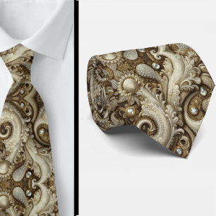Corbata de encaje paisley con diamantes de glamour