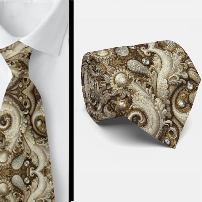 Corbata de encaje paisley con diamantes de glamour (Subido por el creador)