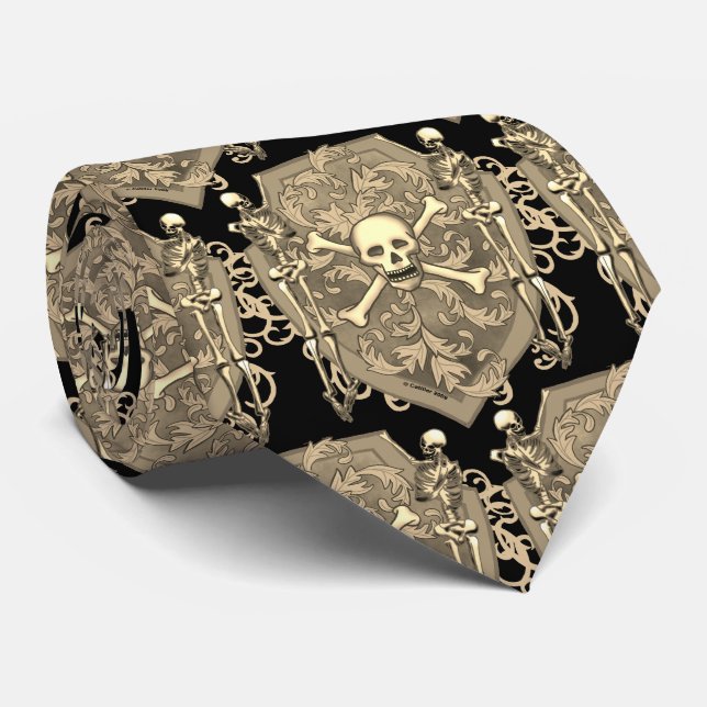 Corbata de escudo de calavera pirata (Enrollado)