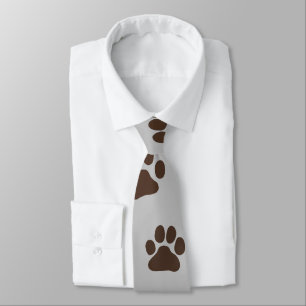 Corbata de estampado de huellas de perro grande pa