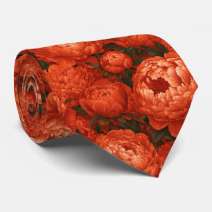 Corbata de estampado de peonías Corporativo