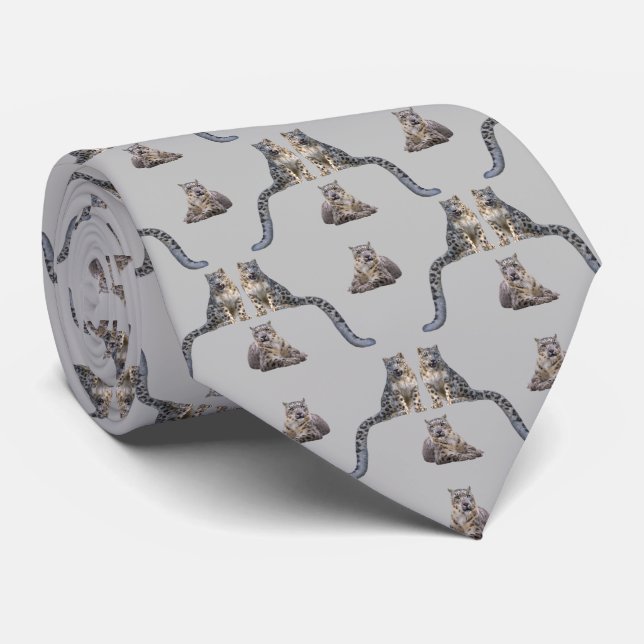 Corbata de estampado doble faz Frenesí del leopard (Enrollado)