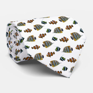 Corbata de estampado doble Frenesí de peces tropic