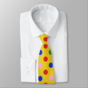 Corbata de fiesta de payaso_amarilla con lunares c