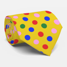 Corbata de fiesta de payaso_amarillo con lunares c