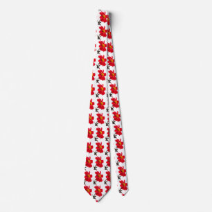 Corbata de Flor de Dalia Roja