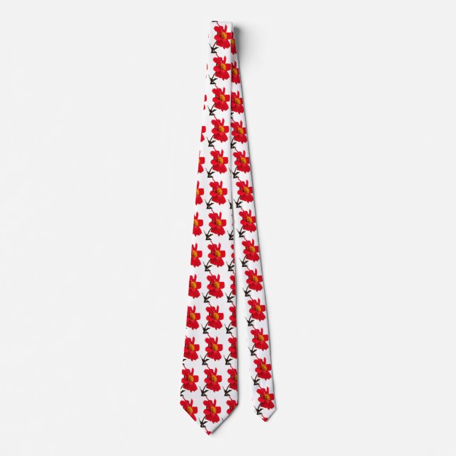 Corbata de Flor de Dalia Roja (Anverso)