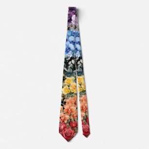 Corbata de flores arcoíris