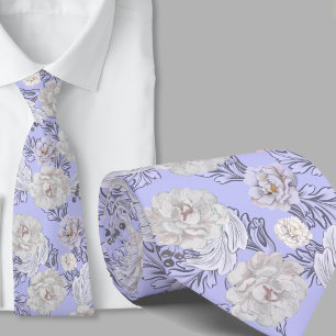 Corbata de flores azul claro con flores grandes