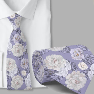 Corbata de flores azules polvorientas con flores g