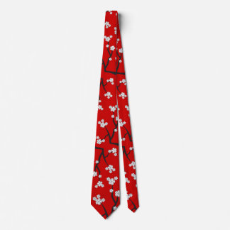 Corbata de flores de cerezo blancas asiáticas Saku