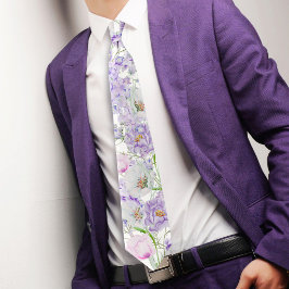 Corbata de flores de lila en acuarela