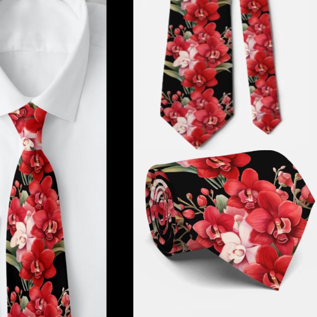 Corbata de flores de orquídea roja (Subido por el creador)