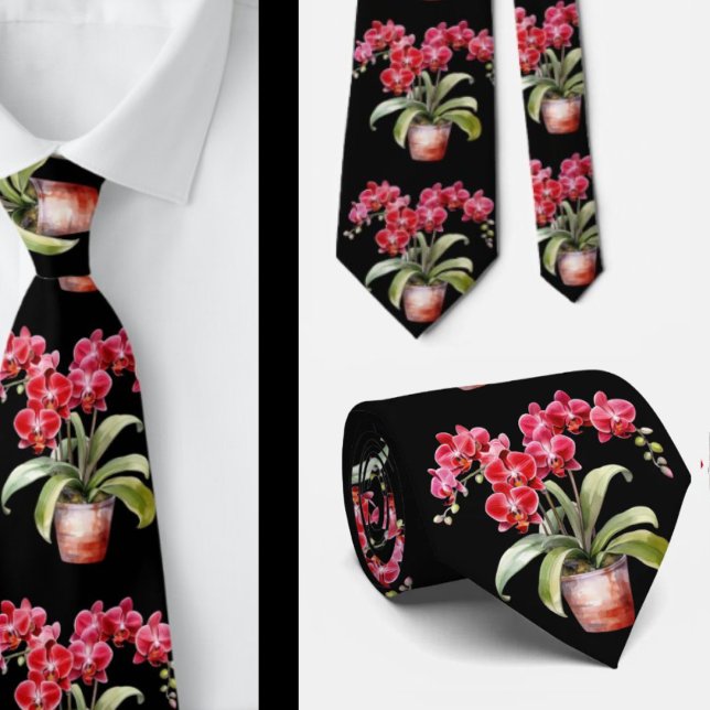 Corbata de flores de orquídea roja (Subido por el creador)