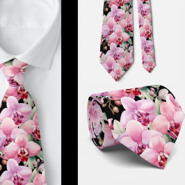 Corbata de flores de orquídea rosa