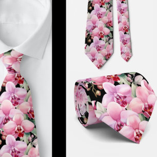 Corbata de flores de orquídea rosa