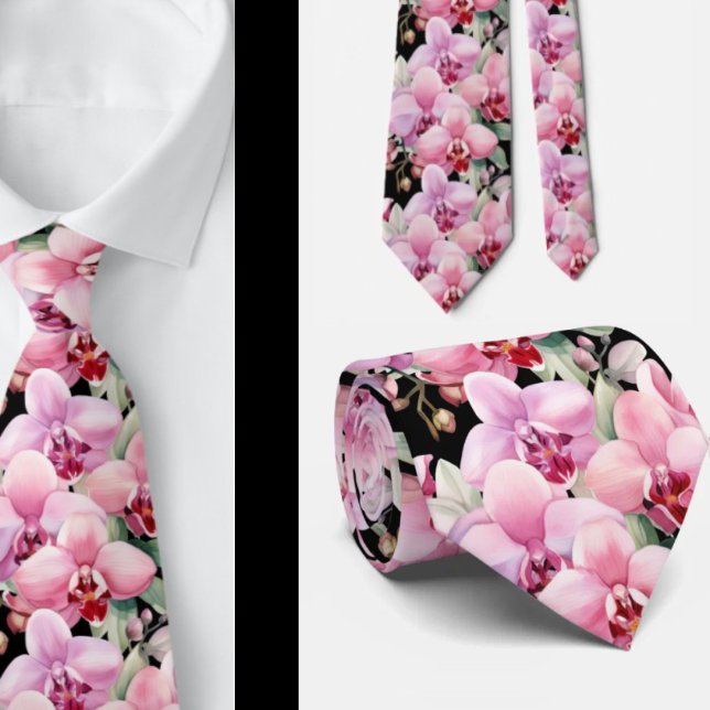Corbata de flores de orquídea rosa (Subido por el creador)