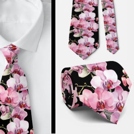 Corbata de flores de orquídea rosa