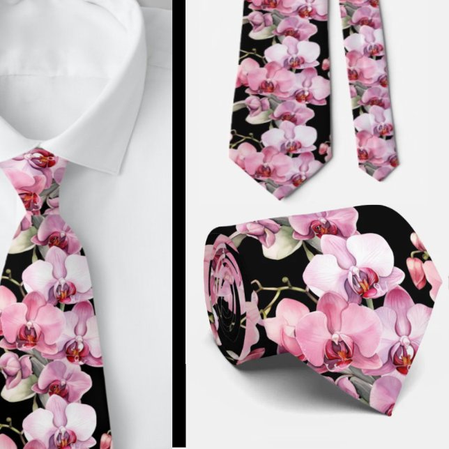 Corbata de flores de orquídea rosa (Subido por el creador)