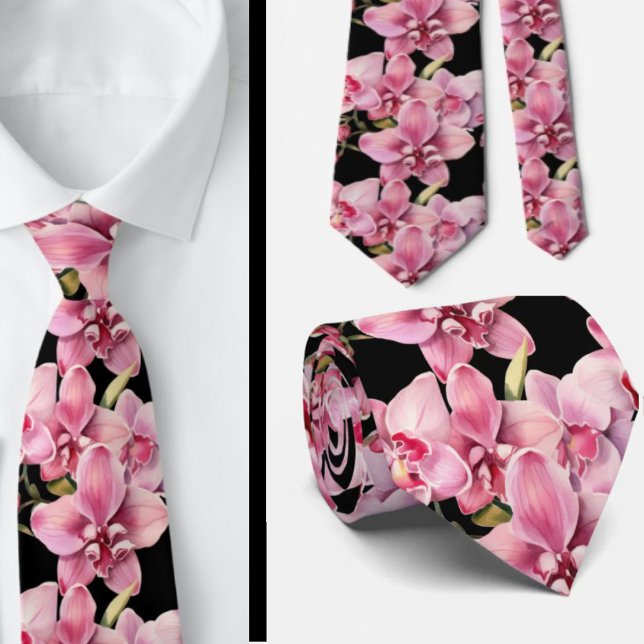 Corbata de flores de orquídea rosa (Subido por el creador)