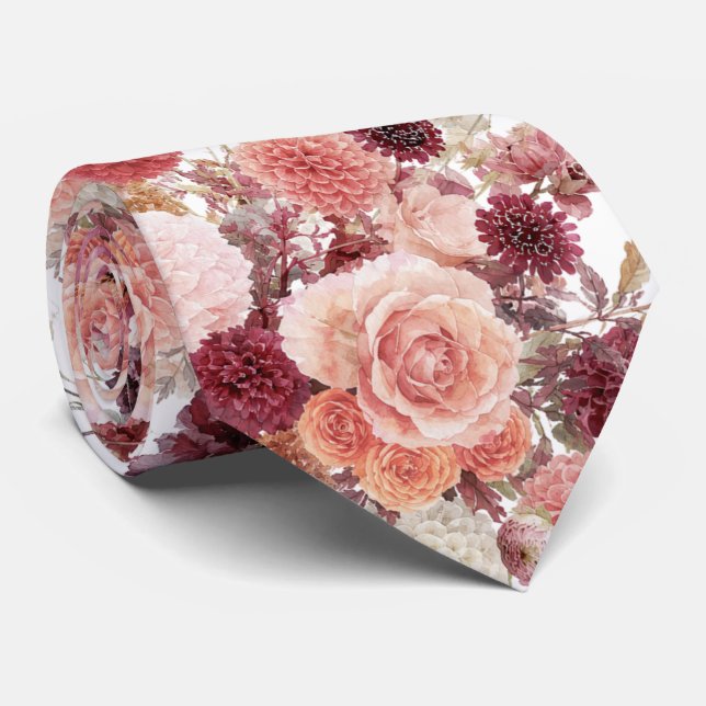 Corbata de flores de otoño (Enrollado)