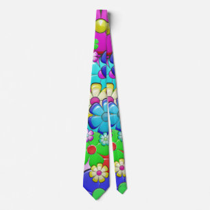 Corbata de flores hippie