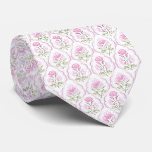 Corbata de flores rosa caliente acuarela