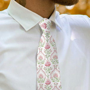 Corbata de flores rosadas acuarela