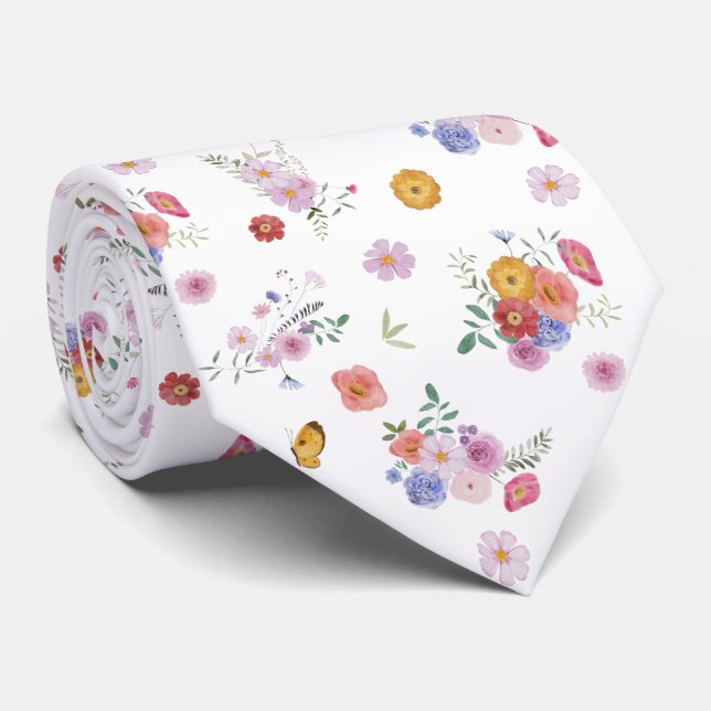 corbata de flores silvestres frescas (Enrollado)