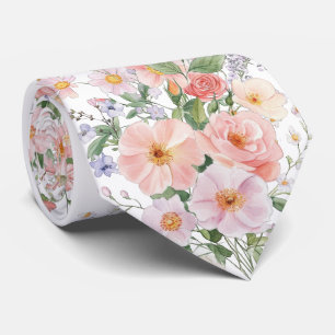 Corbata de flores silvestres pastel