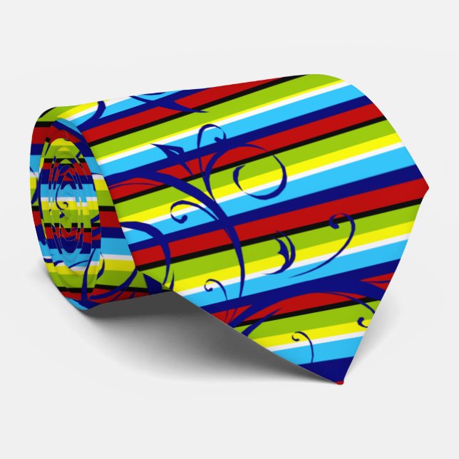 Corbata de floritura de rayas (Enrollado)