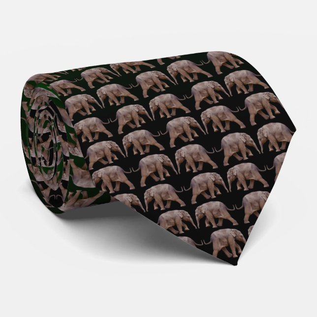 Corbata de frenesí de elefante bebé (verde/negro) (Enrollado)