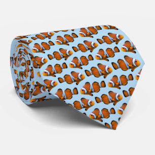 Corbata de frenesí de pez payaso (azul claro)