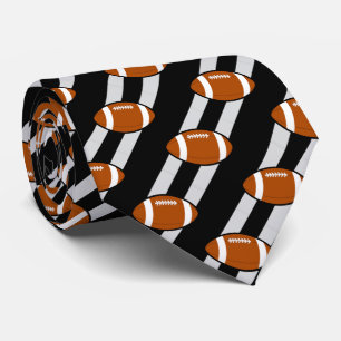 Corbata De Fútbol Bandas Negras Y Gris